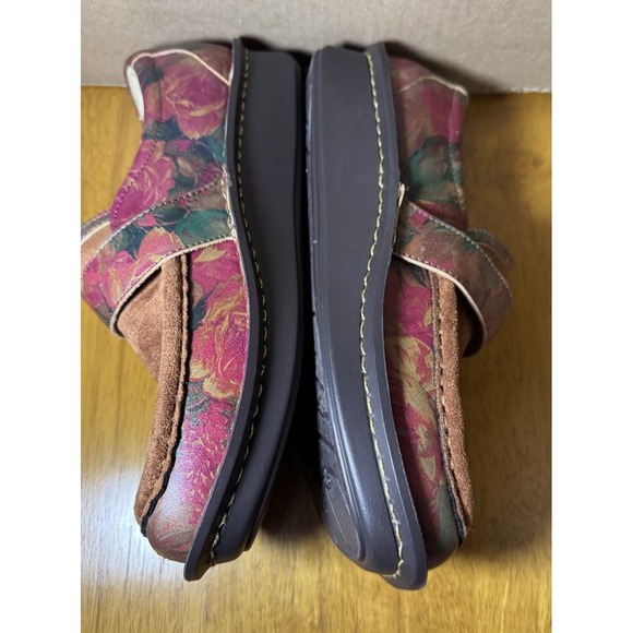 Alegria Women's Marie Shoes Tan Suede & Floral Leather Size 8.5/39 Nice! - Picture 8 of 8